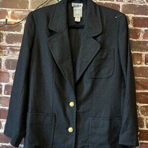 Vintage Celine Paris Wool Blazer - Gray with Gold Buttons
